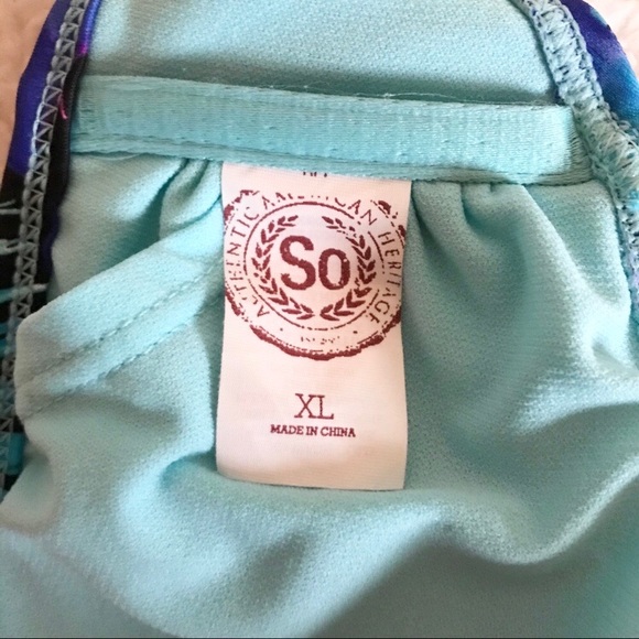 Cute Blue Tropical Bikini Swimsuit Top with Mesh - Picture 3 of 3